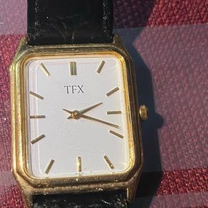 TFX watch by Bulova with black leather band